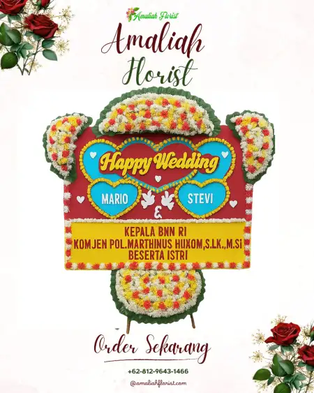Papan Bunga Pernikahan Rama Indra